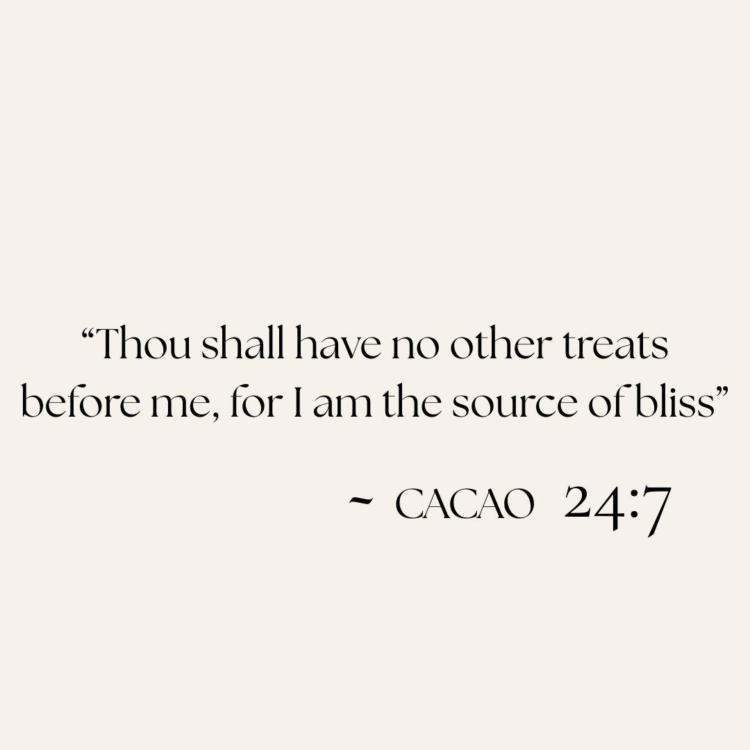 Close-up of the Holy Smokes Cacao candle label, highlighting the verse text printed in elegant typography.