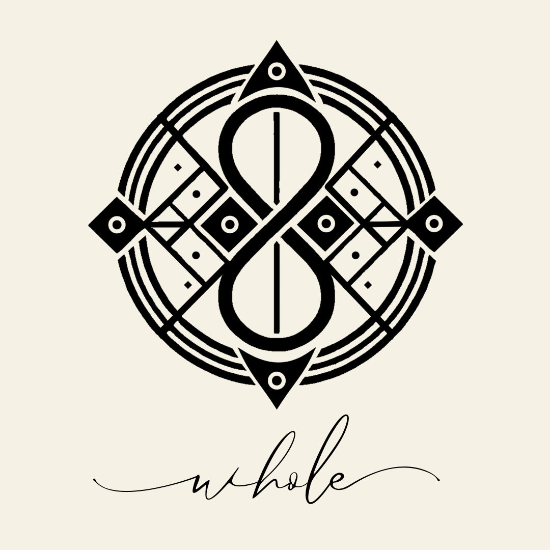 Close up on the main label image of Whole sigil symbol with corresponding script underneath on neutral background